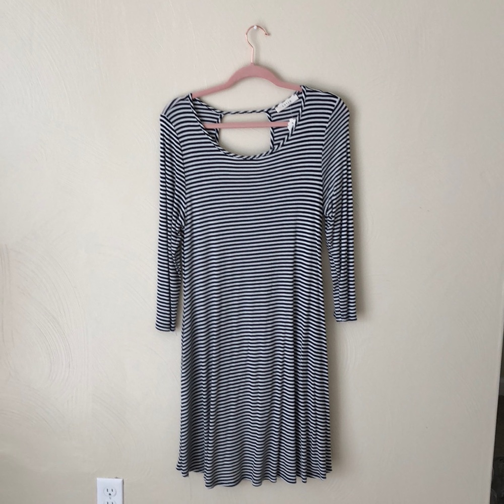 Navy and  white stripe dress
